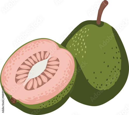 Vibrant guava flavor design with tropical fruit elements