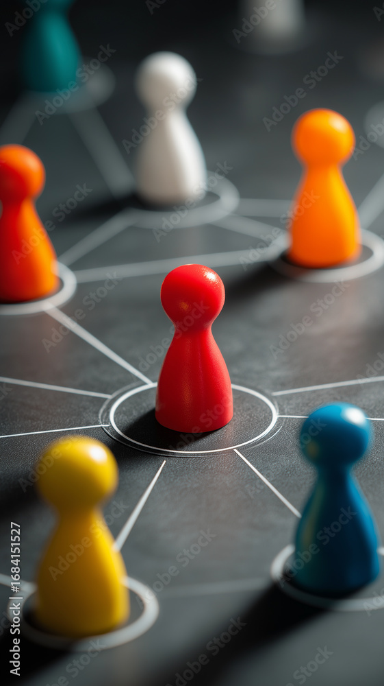 Obraz premium Social Network and Teamwork Concept Collaboration Leadership Business Strategy.