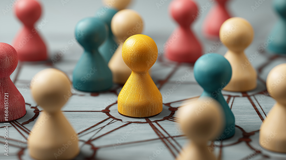 Obraz premium Social Network and Teamwork Concept Collaboration Leadership Business Strategy.