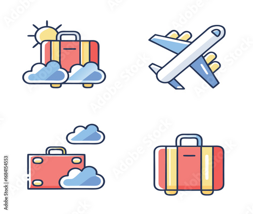 Diverse group of travelers with suitcases preparing for their journey