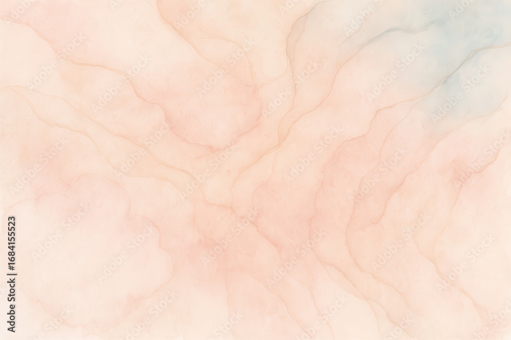 Fototapeta premium Artistic watercolor wash with flowing organic patterns creating elegant feminine background perfect for wedding invitations, stationery design and romantic branding applications