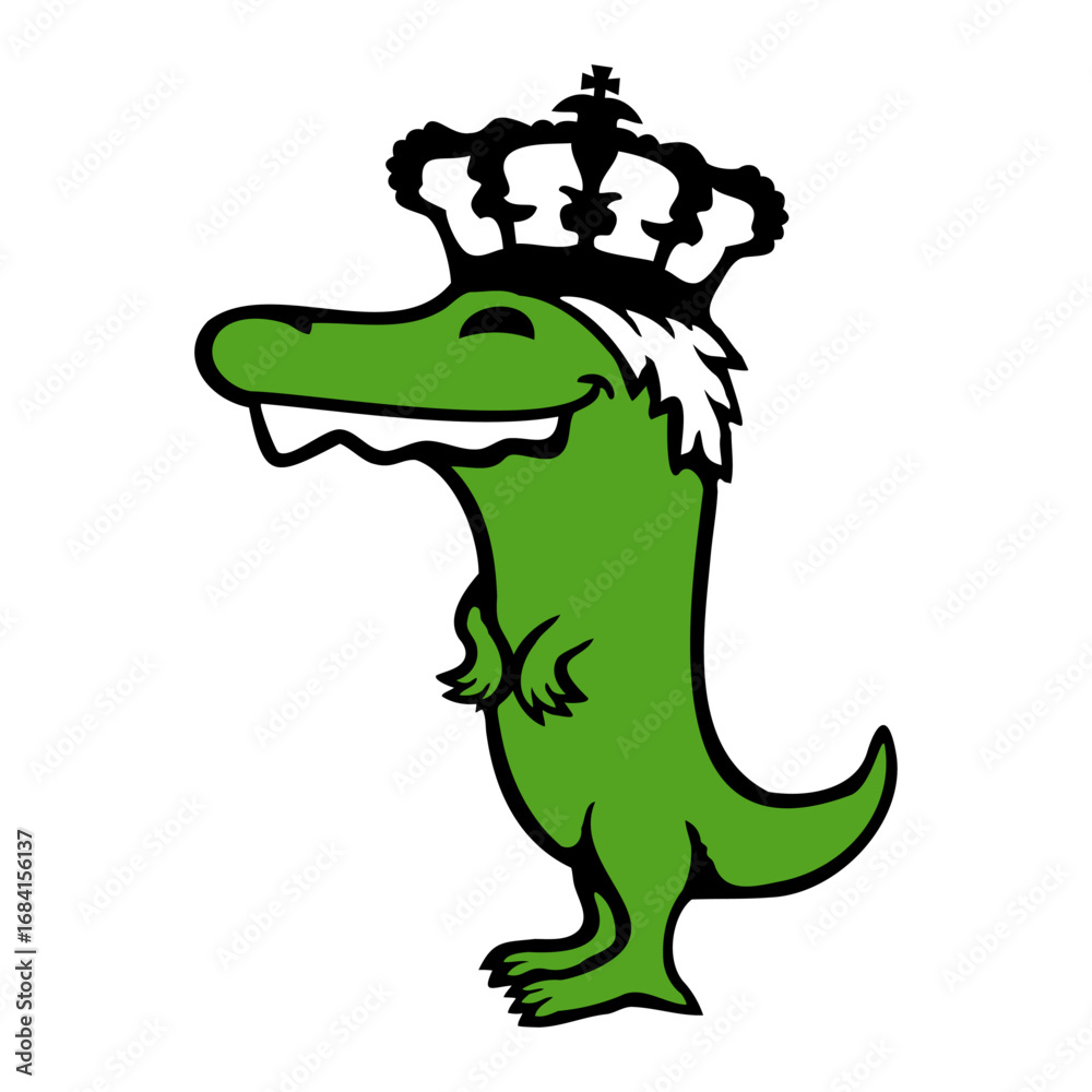 Obraz premium Dino King Crown Proud Royal Happy Smile Dinosaur
