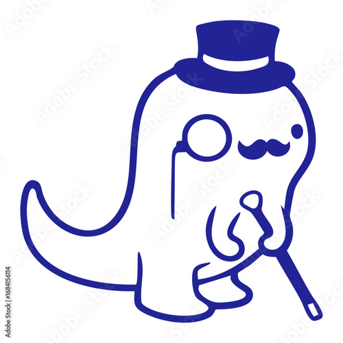 Dinosaur Sir Gentleman Mr. rich Monocle Glasses Top Hat