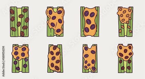 National ants on a log day september 10 explore coffee bean fermentation process illustration for coffee production and flavor development guide lines vector