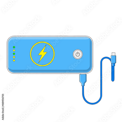 Blue power bank Charging device Portable energy source Modern lifestyle Technology concept high quality professional