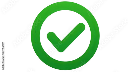 Green check mark icon inside a circle for approval.