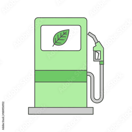 Green gas pump simple style with leaf symbol clean energy concept high quality professional