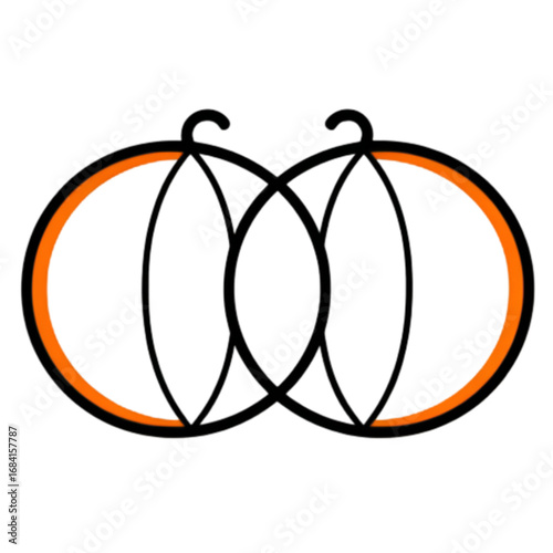 Wallpaper Mural Stylized overlapping pumpkins line art icon design. Torontodigital.ca