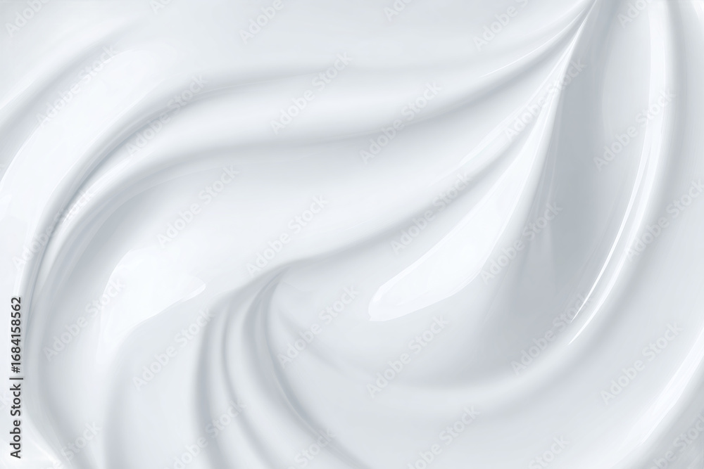 Fototapeta premium Abstract white creamy waves texture, elegant smooth background, isolated on white transparent background