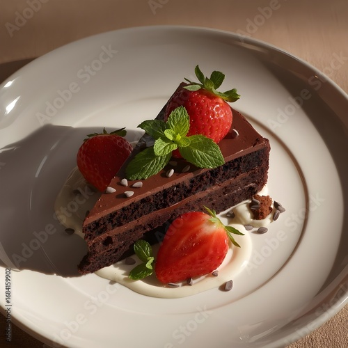 chocolate cake with strawberries