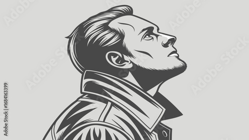 Stylish Man in Profile View.