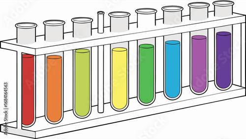 Test Tubes with Colored Liquids.