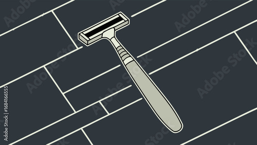 Disposable Razor on Dark Surface Minimalist Design Clean Shave Concept.