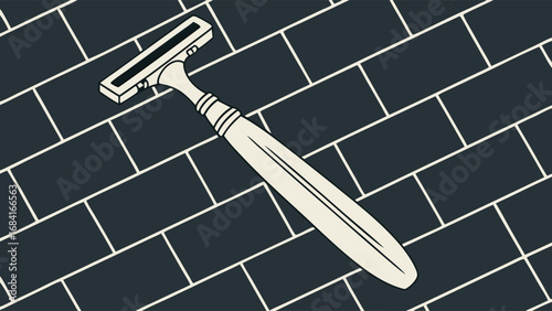 A razor on a textured background shaving illustration minimalist design.