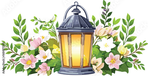 Decorative Garden Lantern Isolated in Vector Style