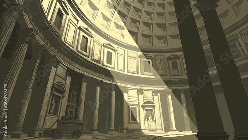 Ancient Roman Architecture Interior.