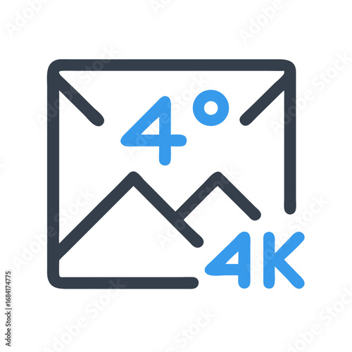 Free Download Vector art of a digital icon representing 4k resolution and high definition quality for video and image display - GFXLoad