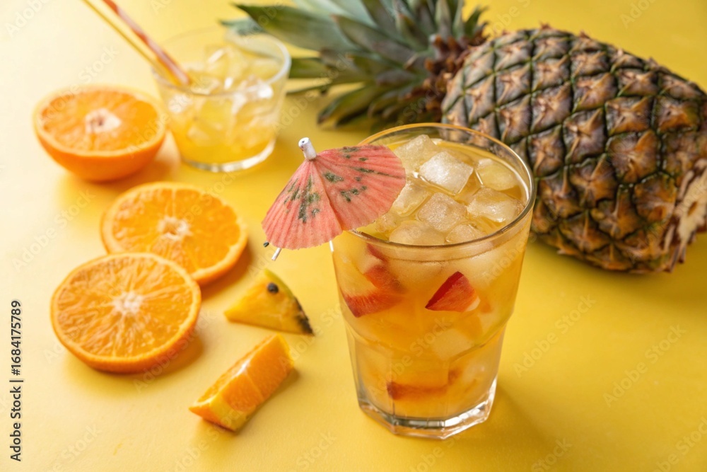 Fototapeta premium cocktail with pineapple