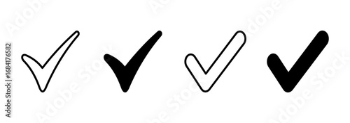 Check mark icon vector. Tick mark sign and symbol