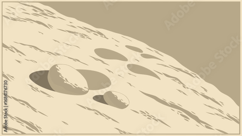Alien Planet Surface with Rocks.
