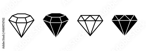 Diamond icon vector. diamond gems sign and symbol
