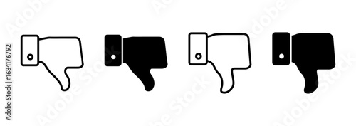 Dislike icon vector. dislike sign and symbol. Hand with thumb down