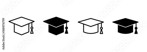 Education icon vector. Graduation cap sign and symbol. Graduate. Students cap