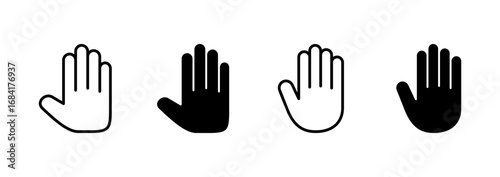Hand icon vector. hand sign and symbol. palm