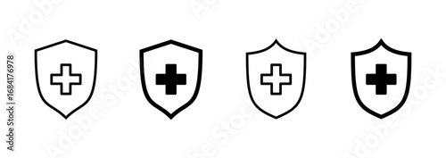 Health insurance icon vector. Insurance health document sign and symbol