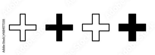 Plus icon vector. Add plus sign and symbol