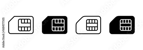 Sim card icon vector. dual sim card sign and symbol