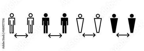 Social distance icon vector. social distancing sign and symbol. self quarantine sign