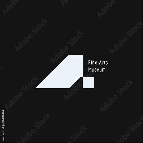 Fine Arts Museum Logo, Geometric Minimalist Design, Clean and Simple