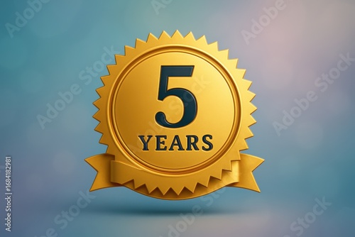 Gold 5 year anniversary award