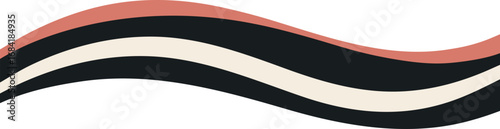 Abstract smooth wave lines banner with red orange hues vector