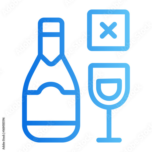 no alcohol Gradient icon