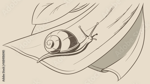 A Snail on a Fabric.