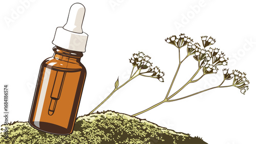 Botanical Essential Oil Dropper Bottle.