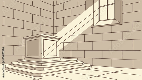 A stone pulpit with steps in a historic building.