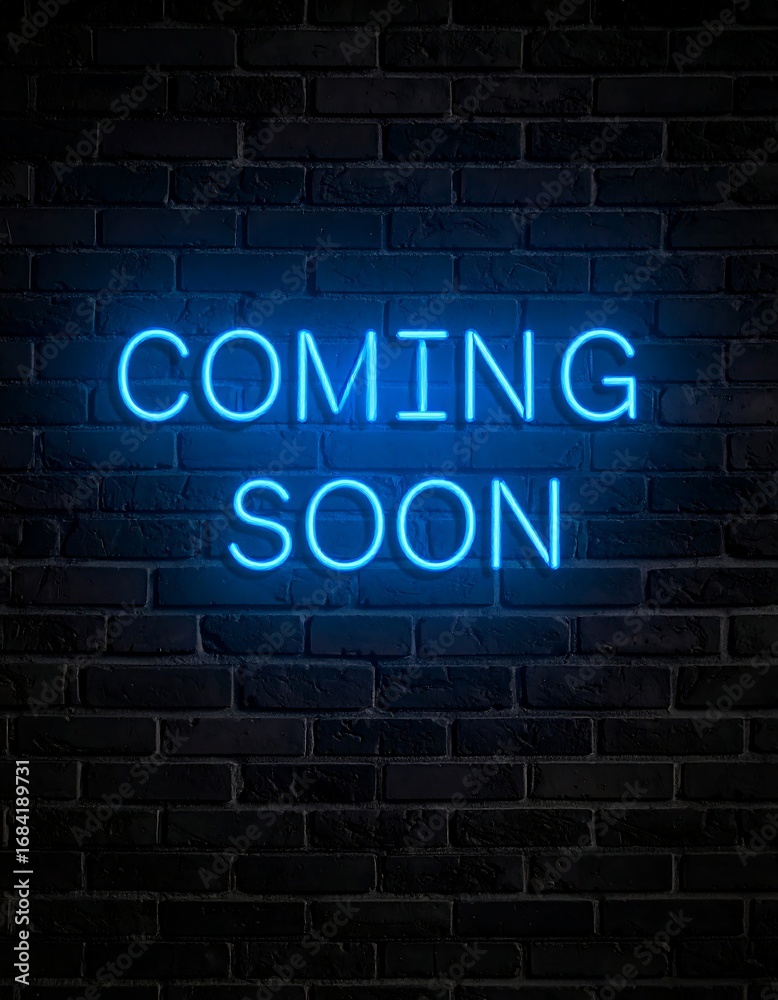 Fototapeta premium Neon sign on dark brick wall says 