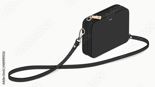 A stylish black crossbody bag with a long strap suitable for fashion and accessories themes.