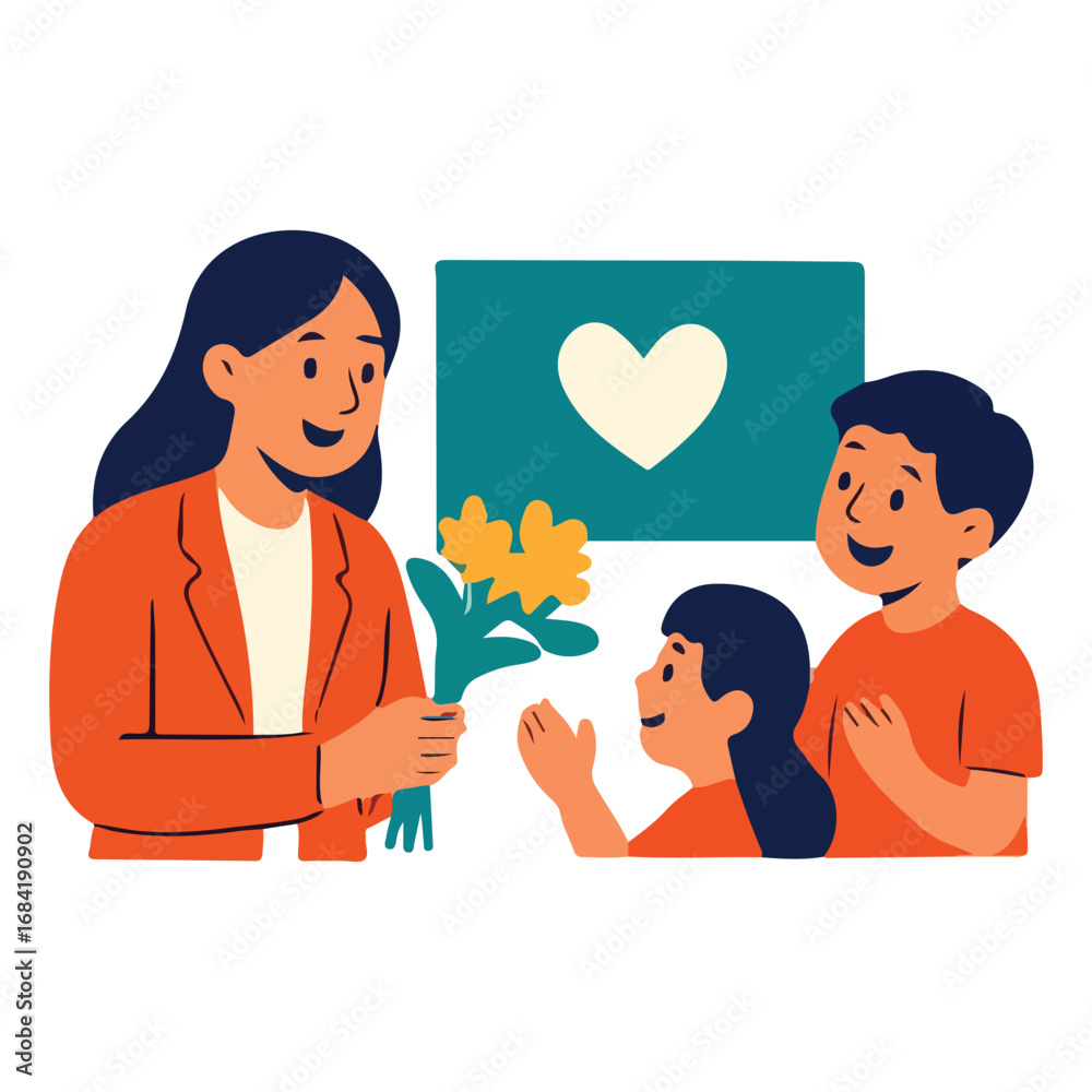 Obraz premium Modern Teacher's Day Illustration