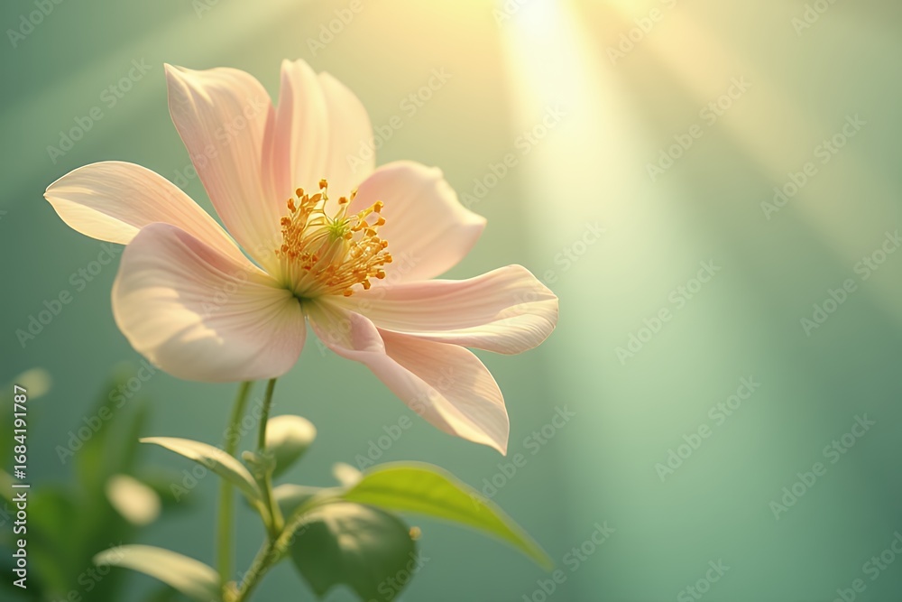 Fototapeta premium Delicate Pink Flower in Sunlight