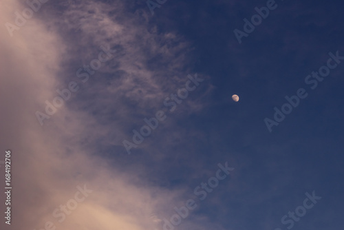 Wallpaper Mural Moon and clouds in the blue sky at sunset, natural background. Torontodigital.ca