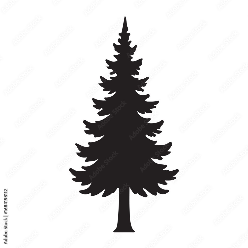 Obraz premium pine tree vector silhouette