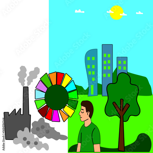 Sustainable Development Goals and Air Pollution Concept
