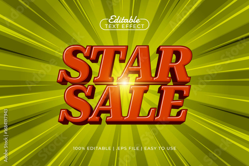 star sale editable text effect