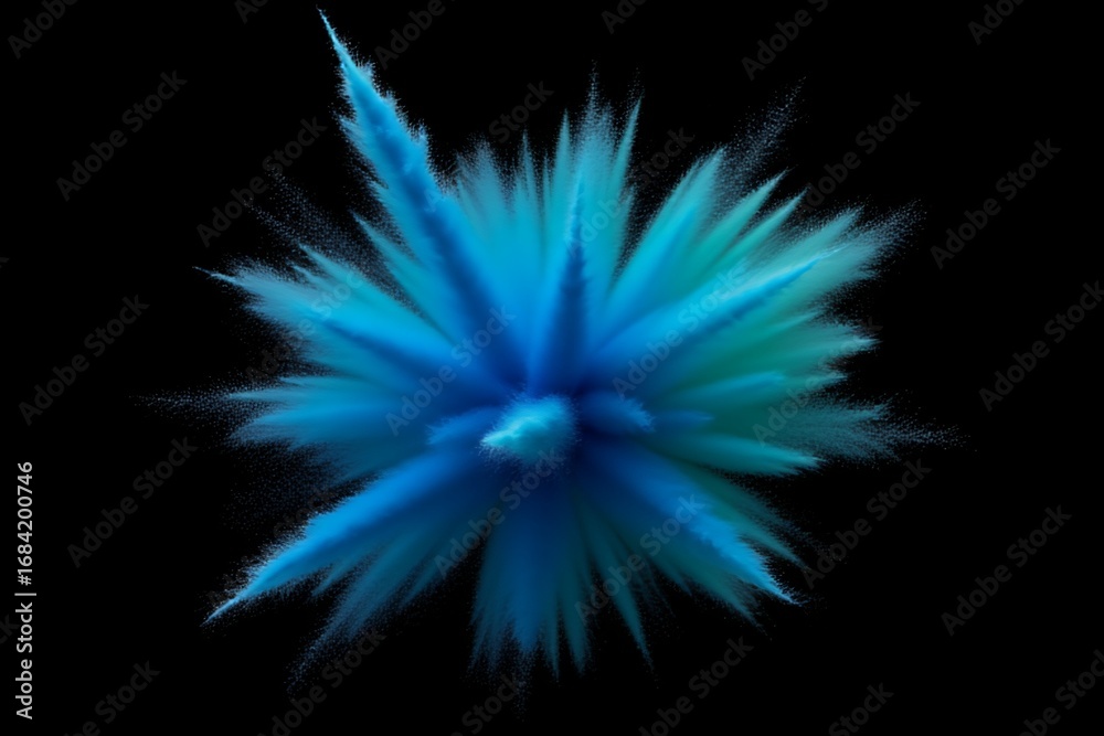 Obraz premium Abstract Blue and Teal Powder Explosion