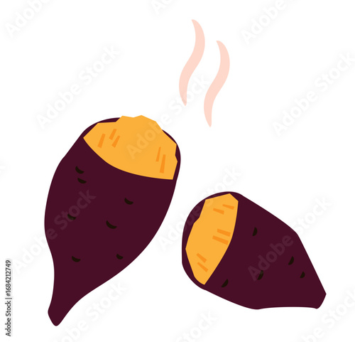 焼き芋のイラスト素材