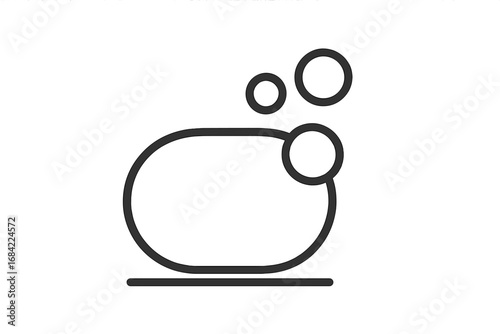 Soap bar line icon. Hygiene and cleaning symbol. Minimal pictogram for skincare, cosmetics, web design. Vector illustration of washing, bathroom accessory, personal care.